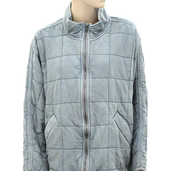 Free People Dolman Quilted Knit Jacket Top Oversized Zip-up Slouchy XS 276667 - Picture 6 of 8